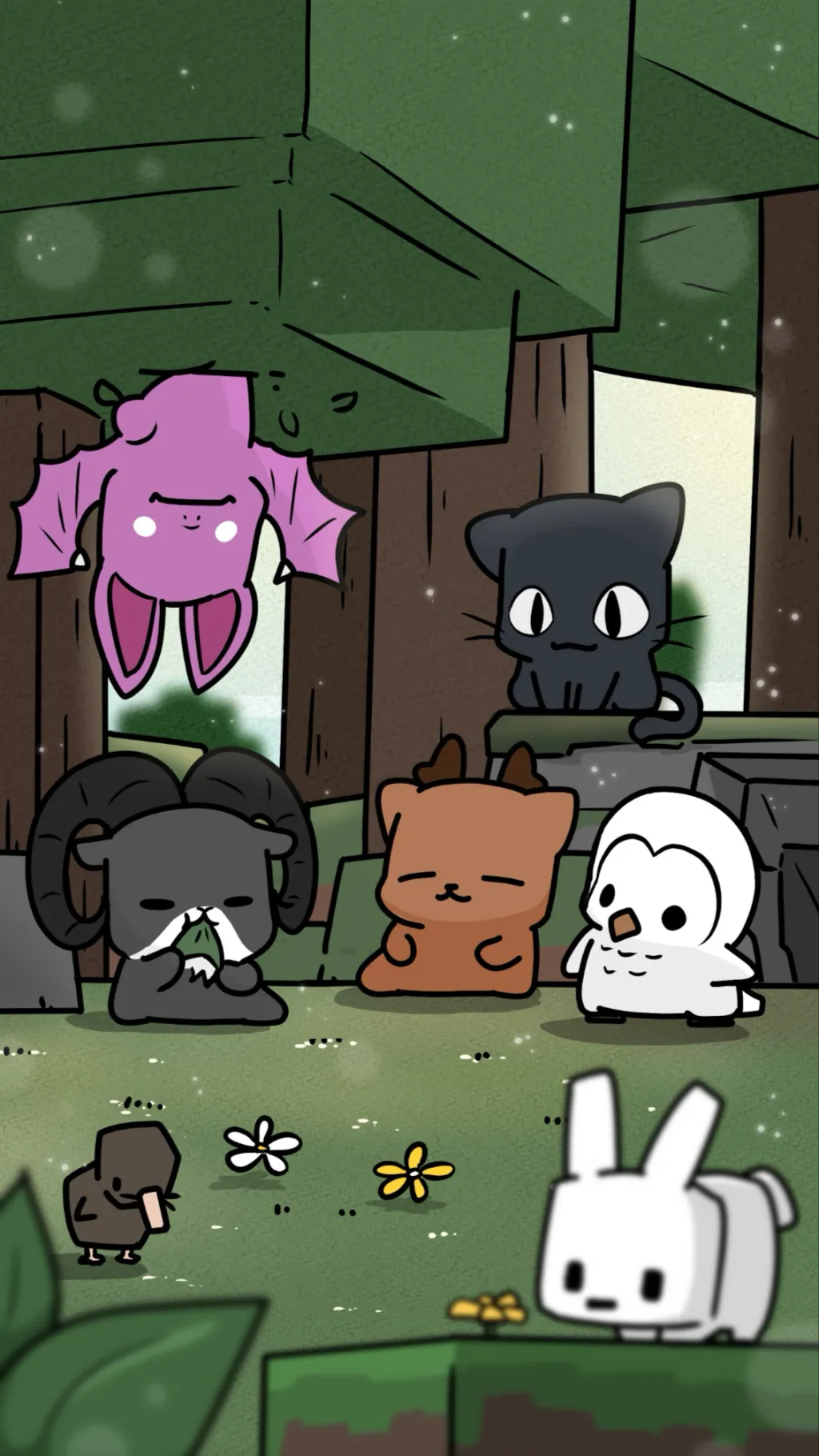 ai character: 99 forest background