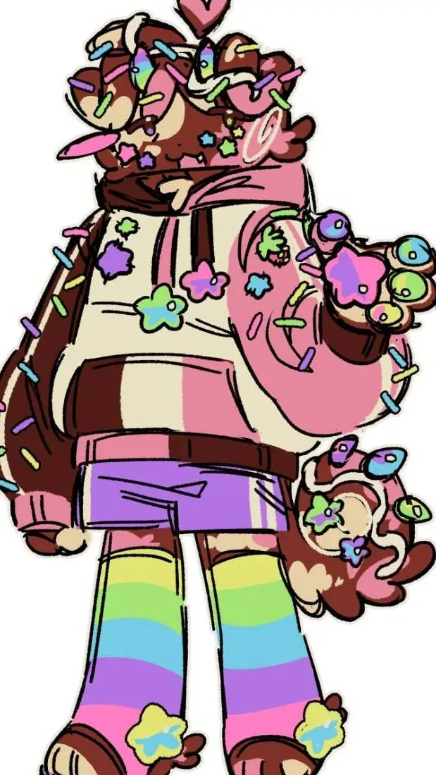 ai character: ~🌈🍫^€Cosmo!!¢^!🍰🍩~ background