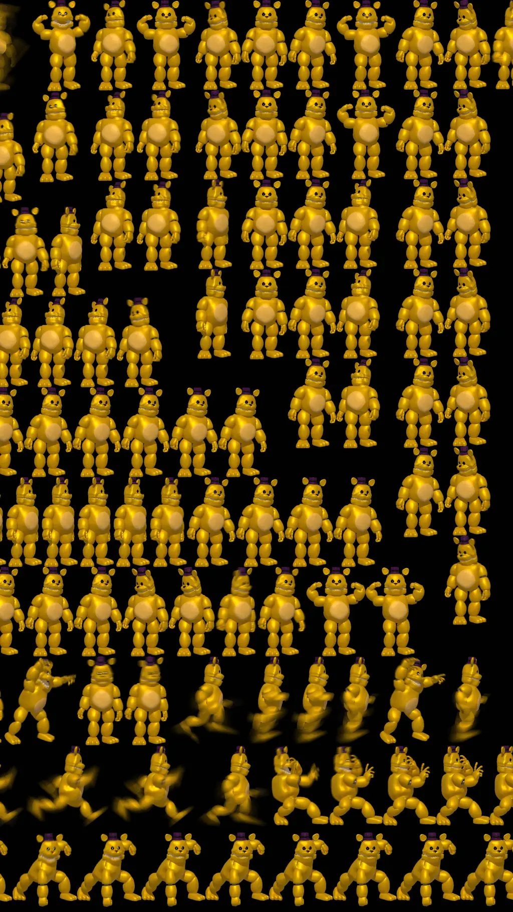 ai character: fast fredbear army background