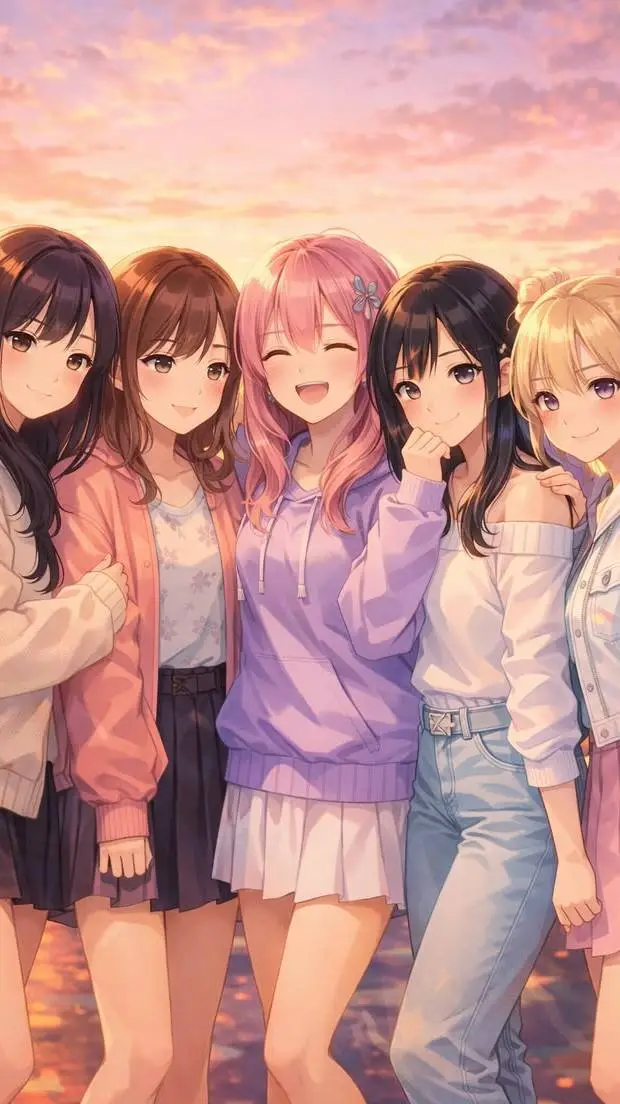 ai character: group of friends background