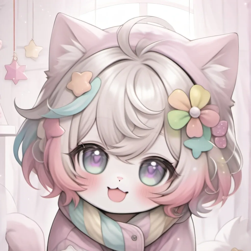 chat with ai character: Rainbow kitty