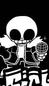 ai character: sans in the box background
