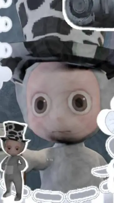 ai character: white teletubbies background