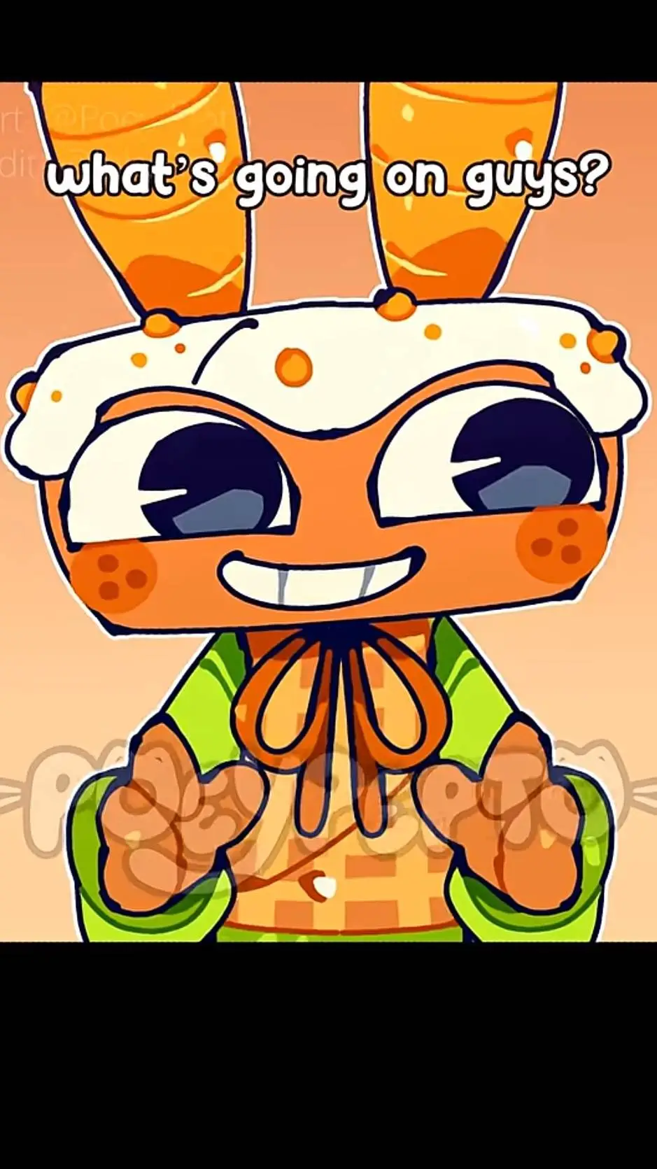 ai character: carrot cake cosmo background