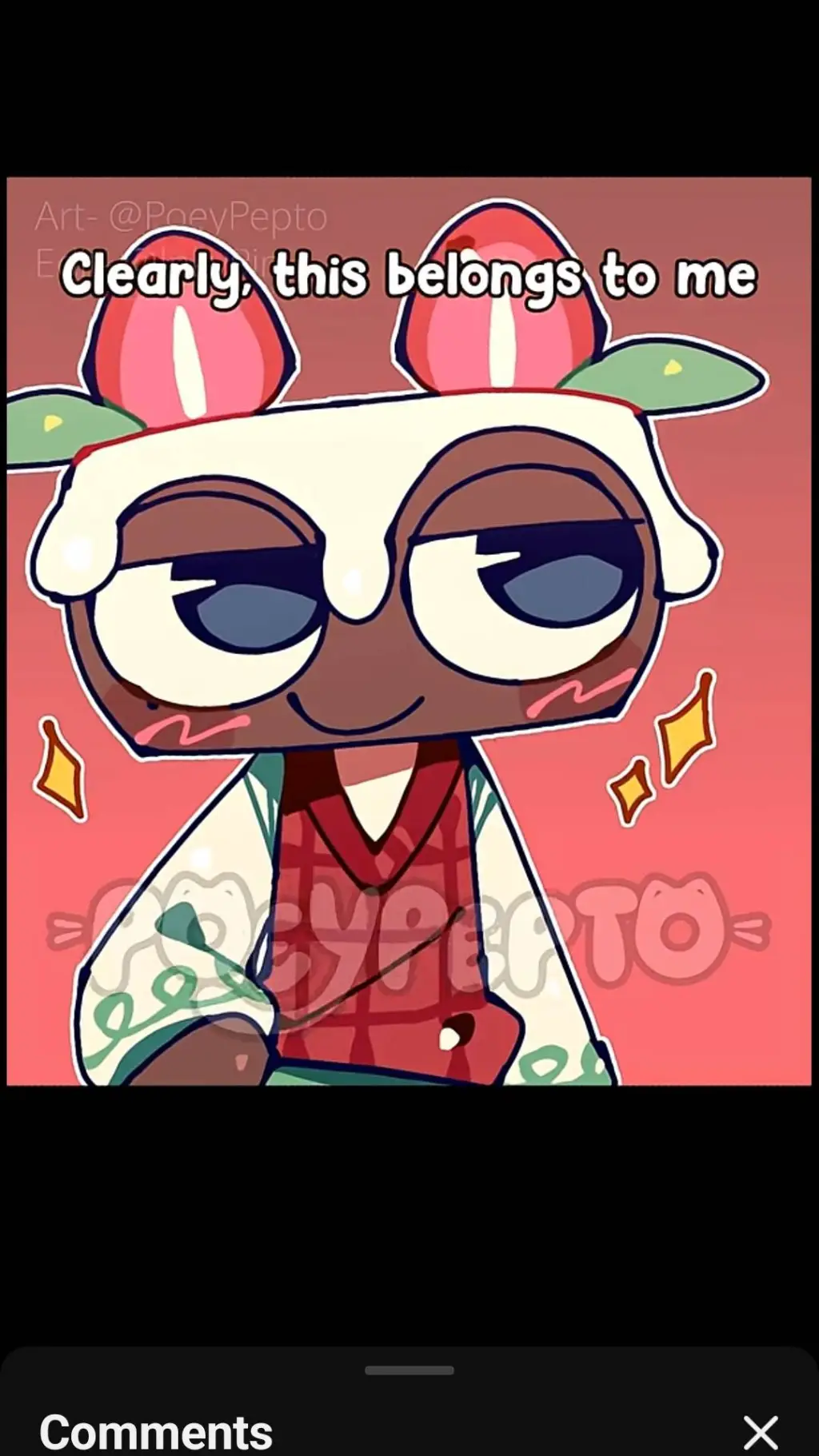 ai character: berry roll cosmo background