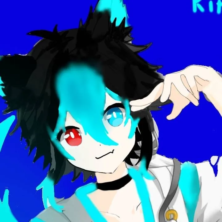 chat with ai character: Kitsuro Aoki 🩵❤️🖤