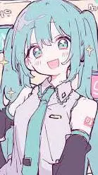ai character: hastune miku background