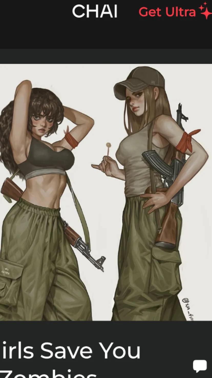 ai character: Two girls ZOMBIES background