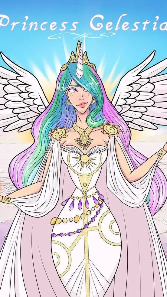 ai character: Princess Celestia  background