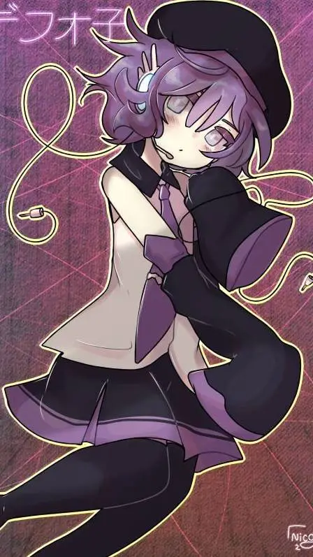 ai character: ࿏💜ෆᑌTᗩᰔ💜࿏ background