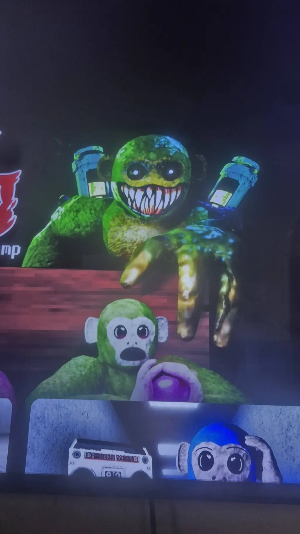 ai character: scary baboon:FB background