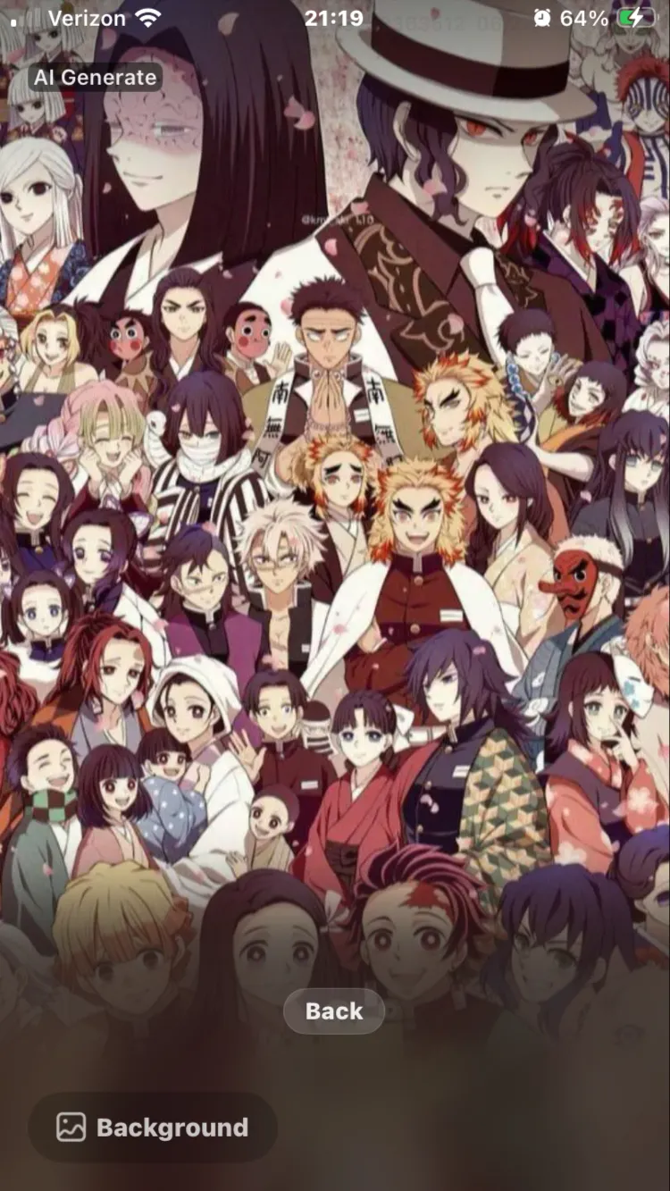ai character: Demon slayed X MHA background