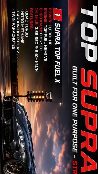 ai character: Top Supra Dragster background