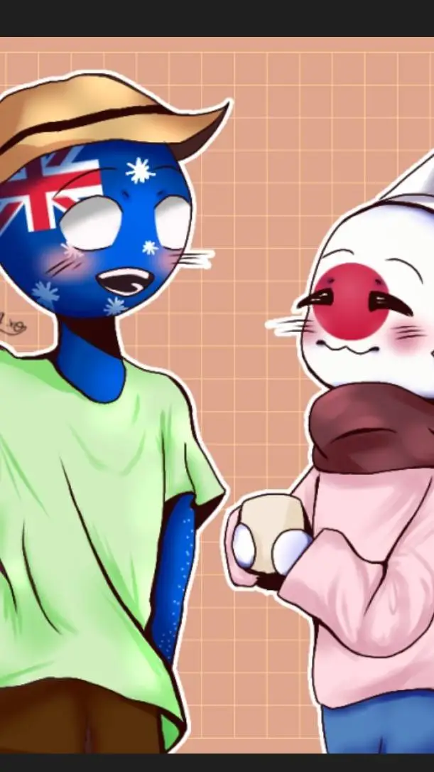 ai character: australia x japan background