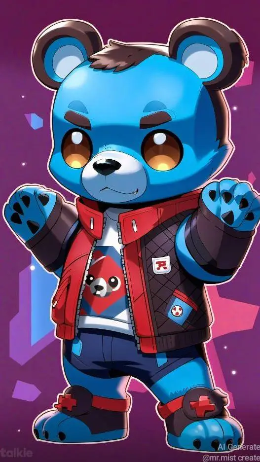 ai character: cute bear background