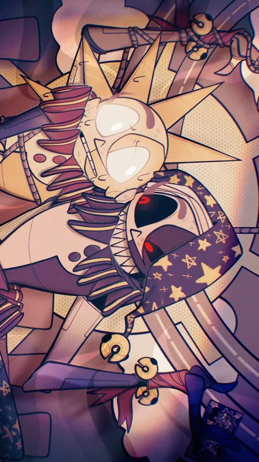 ai character: Moon x sun background