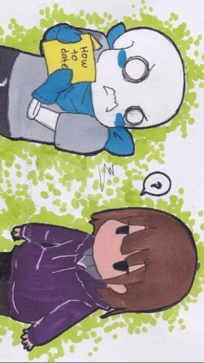 ai character: sans x frisk  background