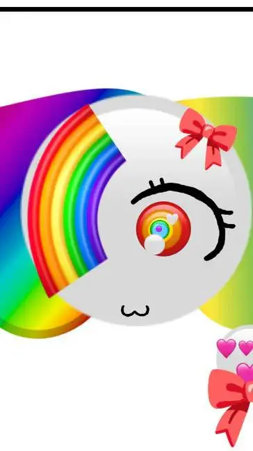 ai character: rainbow background