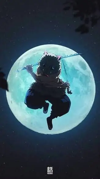 ai character: 🖤💙🐗 Inosuke🐗💙🖤 background