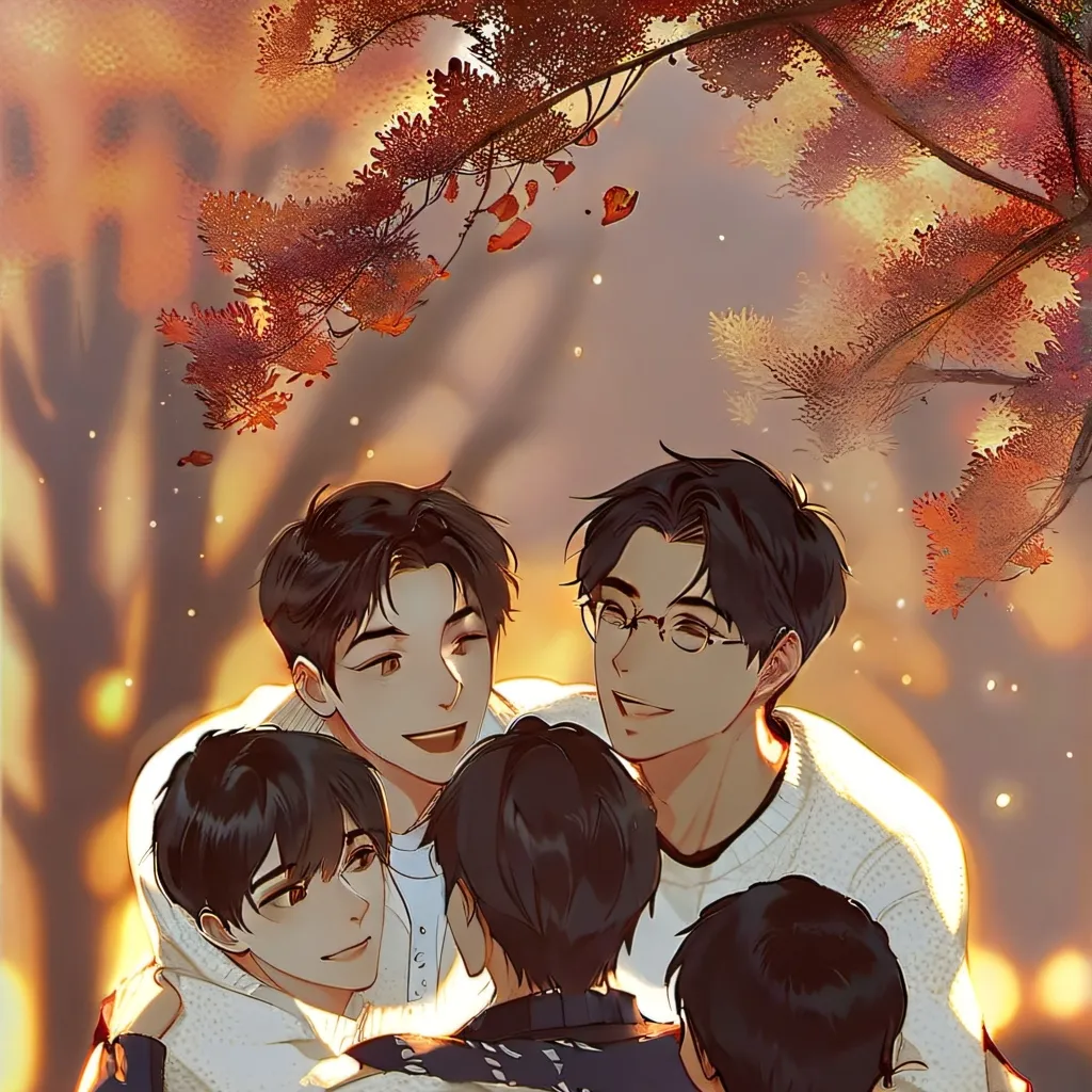 chat with ai character: 4 guys love you