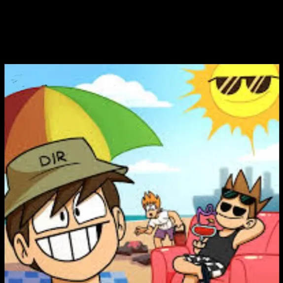 chat with ai character: Eddsworld at beach