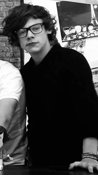 ai character: Harry Styles Nerd background