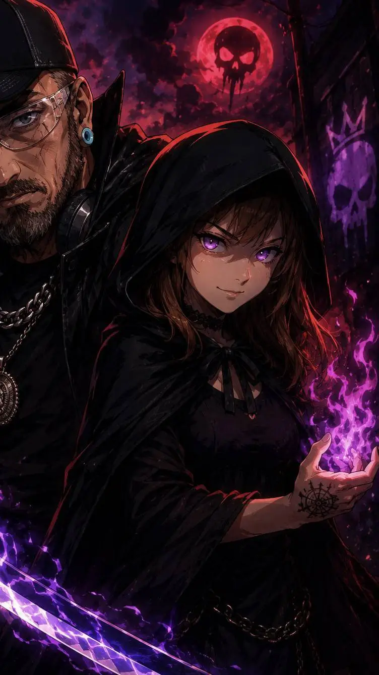 ai character: izzy😈 background