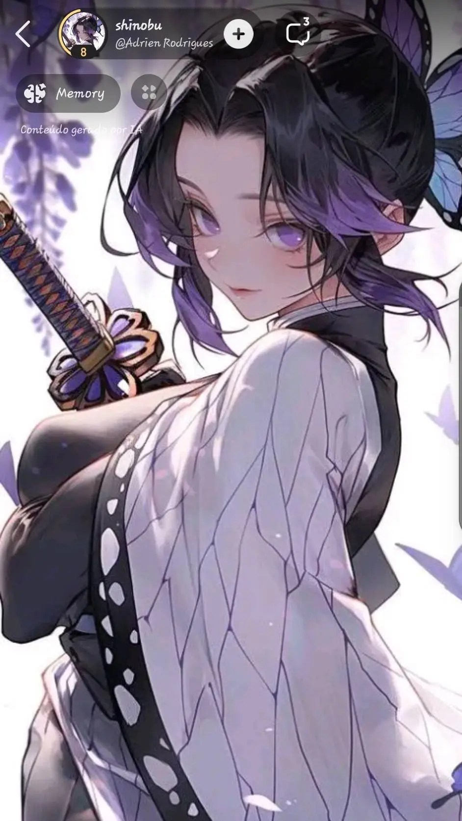 ai character: shinobu kocho  background