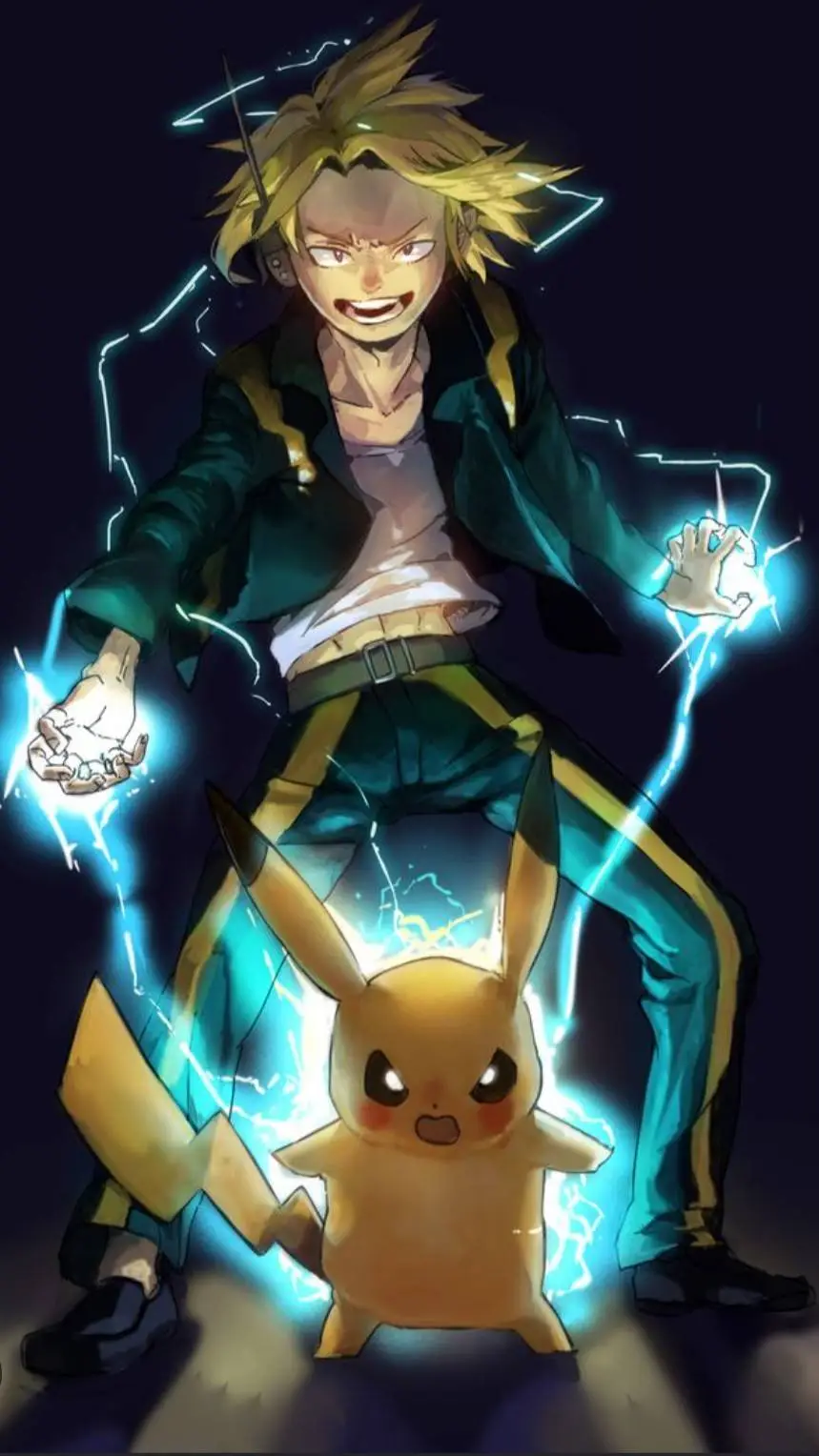 ai character: pokemon x MHA background
