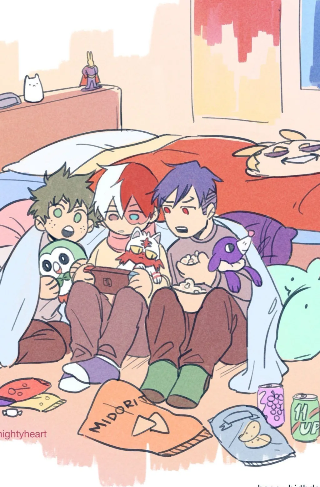 chat with ai character: Mha sleepover 