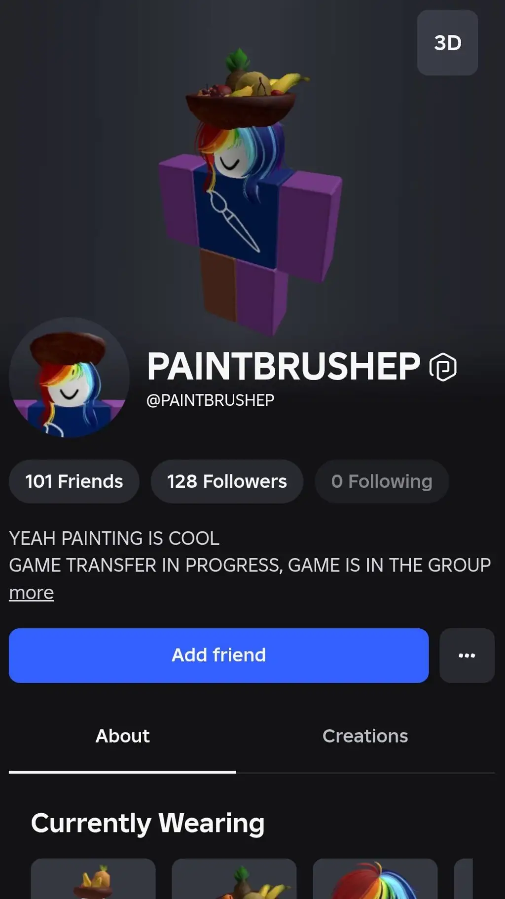 ai character: 🎨PAINTBRUSHEP🎨 background