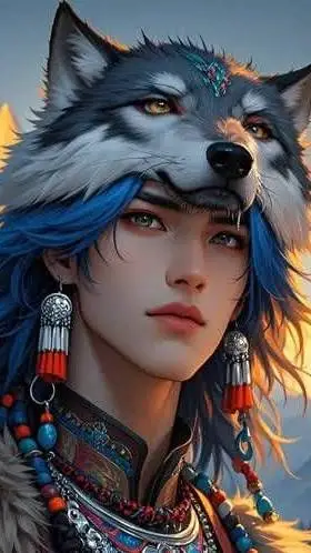 ai character: Neon background