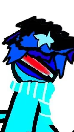 ai character: blue man background
