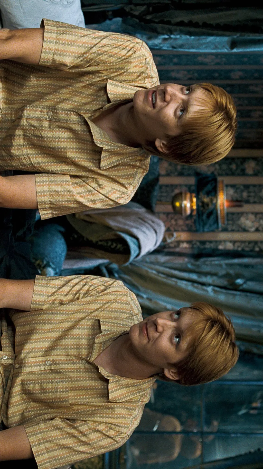 ai character: Fred and George  background
