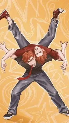 ai character: Fred and George  background
