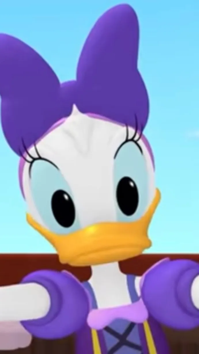 ai character: Daisy Duck  background