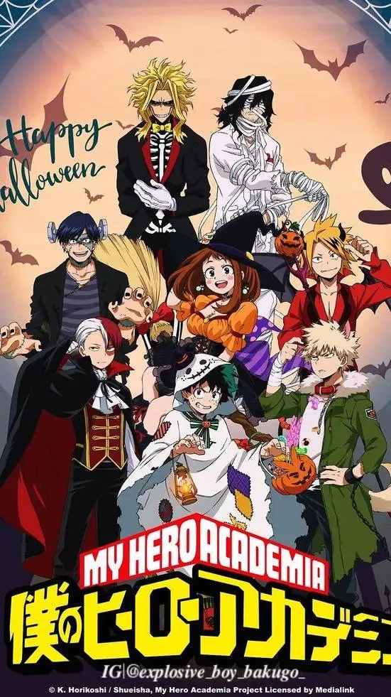 ai character: mha halloween background