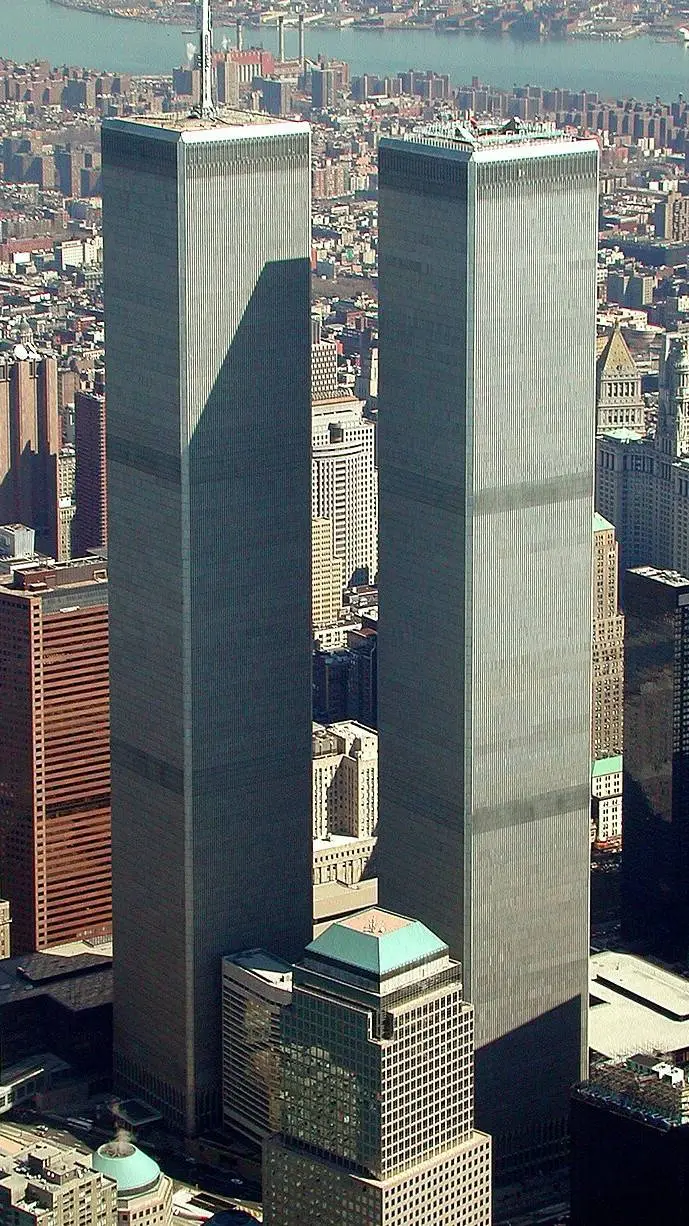 ai character: World Trade Center background