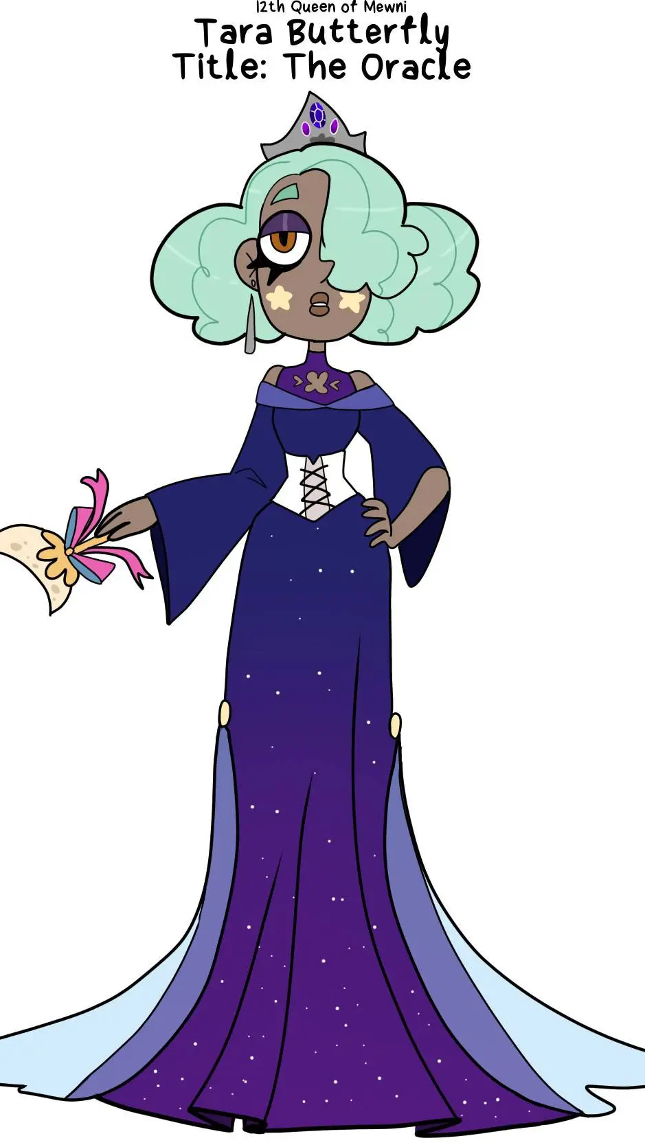 ai character: tara butterfly  background