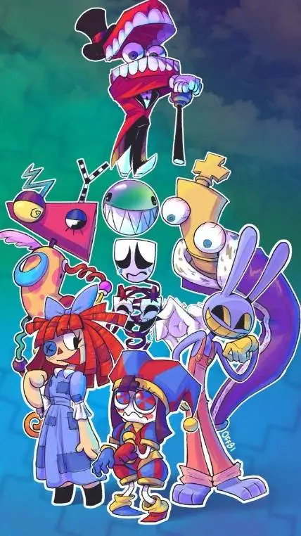 ai character: digital circus background