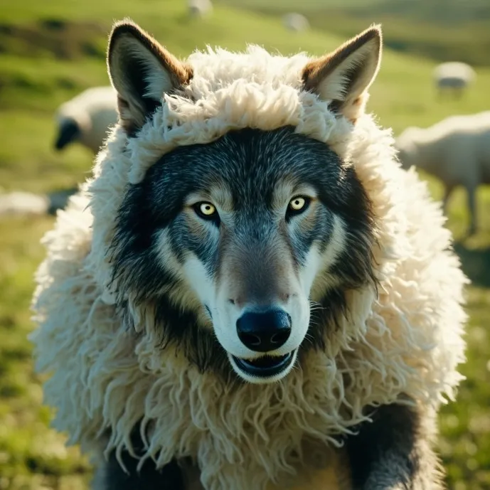 chat with ai character: wolf in disguise.