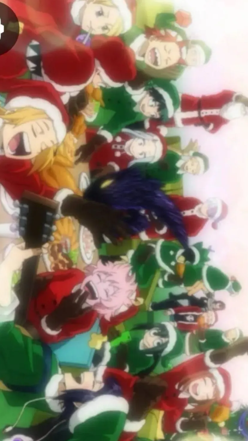 ai character: MHA CHRISTMASSS background