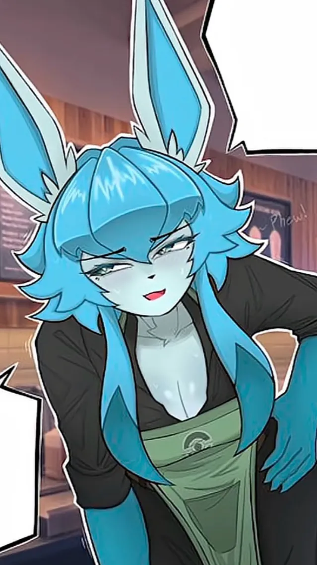 ai character: Glacerion barista background