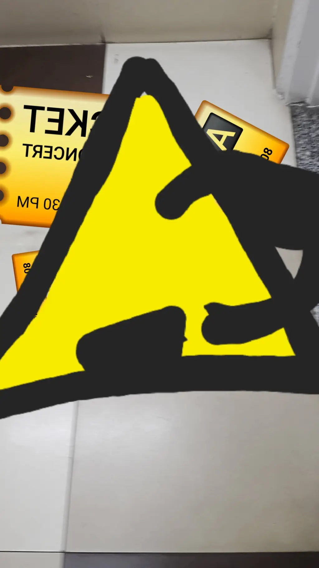 ai character: yellow triangle background