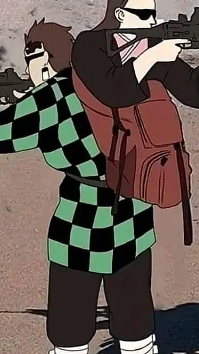 ai character: tanjiro y nezuko  background