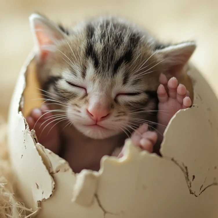 chat with ai character: Kitten hatching