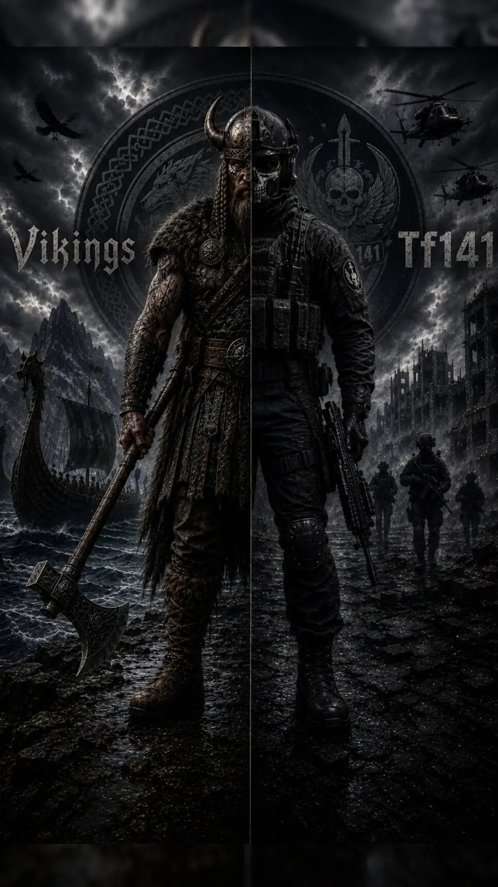 ai character: TF141×Vikings background
