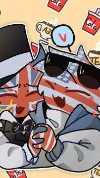 ai character: UK IS KISSING USA? background