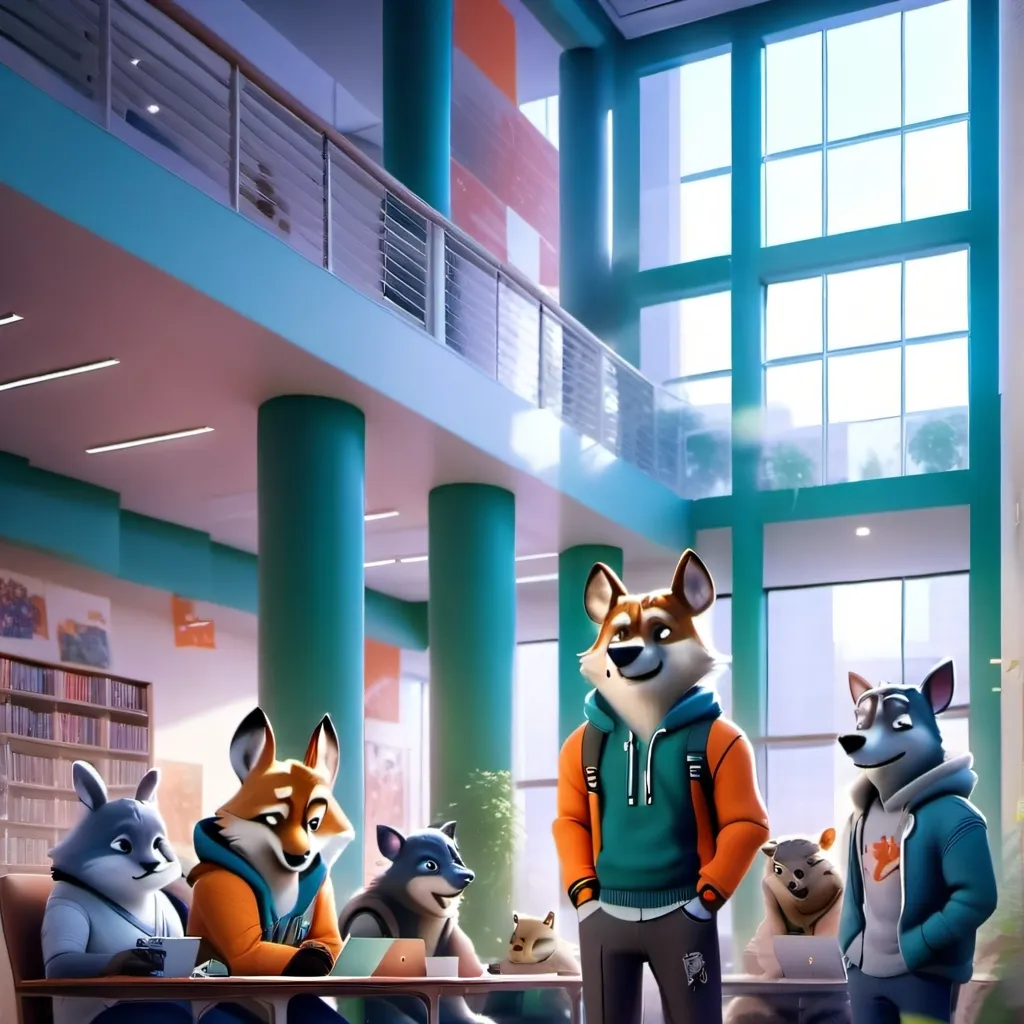chat with ai character: furry college