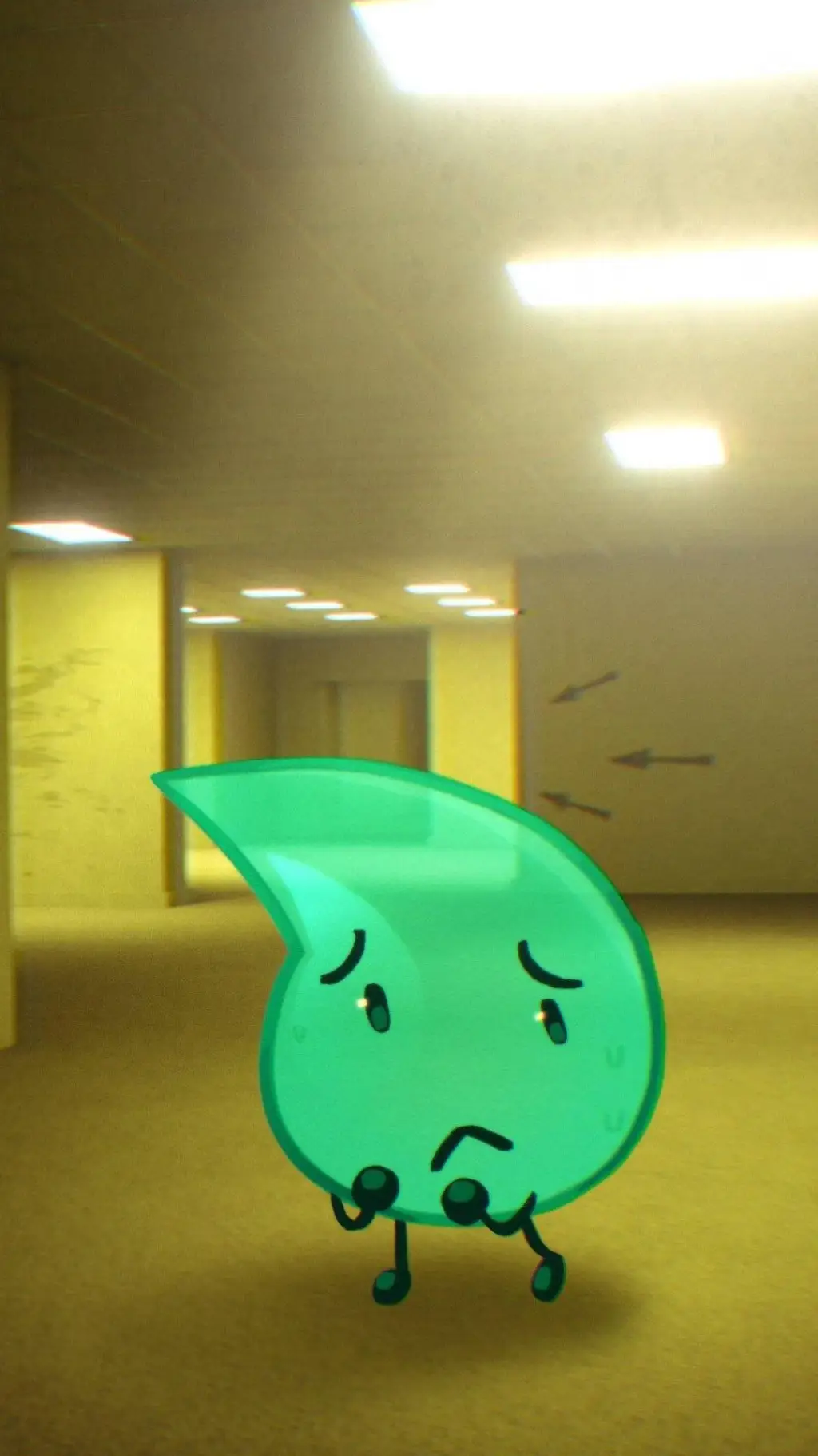 ai character: Backrooms X BFDI background